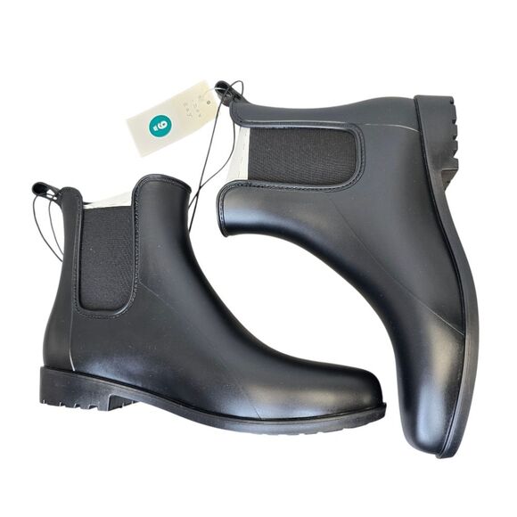 NWT A New Day Women's 9W Wide Chelsea Black Waterproof Ankle Rain Booties - Picture 4 of 12